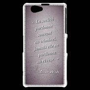 Coque Sony Xperia Z1 Compact Société rêveur Violet Citation Oscar Wilde