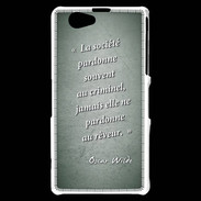 Coque Sony Xperia Z1 Compact Société rêveur Vert Citation Oscar Wilde