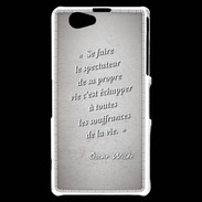 Coque Sony Xperia Z1 Compact Spectateur Gris Citation Oscar Wilde
