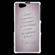 Coque Sony Xperia Z1 Compact Spectateur Rose Citation Oscar Wilde
