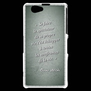 Coque Sony Xperia Z1 Compact Spectateur Vert Citation Oscar Wilde