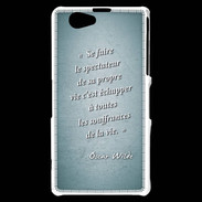 Coque Sony Xperia Z1 Compact Spectateur Turquoise Citation Oscar Wilde