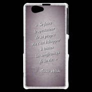 Coque Sony Xperia Z1 Compact Spectateur Violet Citation Oscar Wilde