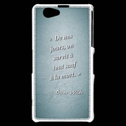 Coque Sony Xperia Z1 Compact Survie mort Turquoise Citation Oscar Wilde