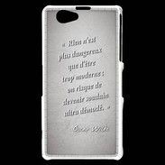 Coque Sony Xperia Z1 Compact Trop moderne Gris Citation Oscar Wilde