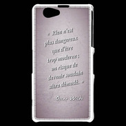 Coque Sony Xperia Z1 Compact Trop moderne Rose Citation Oscar Wilde