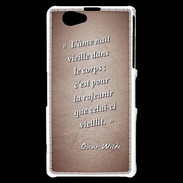 Coque Sony Xperia Z1 Compact Ame nait Rouge Citation Oscar Wilde