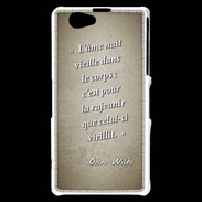 Coque Sony Xperia Z1 Compact Ame nait Sepia Citation Oscar Wilde