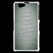 Coque Sony Xperia Z1 Compact Ame nait Vert Citation Oscar Wilde