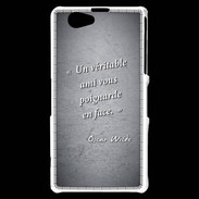 Coque Sony Xperia Z1 Compact Ami poignardée Noir Citation Oscar Wilde