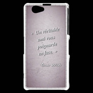 Coque Sony Xperia Z1 Compact Ami poignardée Rose Citation Oscar Wilde