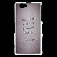 Coque Sony Xperia Z1 Compact Ami poignardée Violet Citation Oscar Wilde