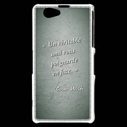 Coque Sony Xperia Z1 Compact Ami poignardée Vert Citation Oscar Wilde