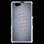 Coque Sony Xperia Z1 Compact Avis gens Bleu Citation Oscar Wilde