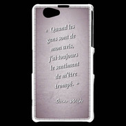 Coque Sony Xperia Z1 Compact Avis gens Rose Citation Oscar Wilde