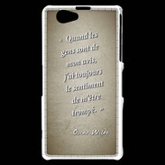 Coque Sony Xperia Z1 Compact Avis gens Sepia Citation Oscar Wilde