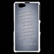 Coque Sony Xperia Z1 Compact Bons heureux Bleu Citation Oscar Wilde