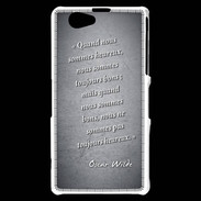 Coque Sony Xperia Z1 Compact Bons heureux Noir Citation Oscar Wilde