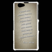 Coque Sony Xperia Z1 Compact Bons heureux Sepia Citation Oscar Wilde