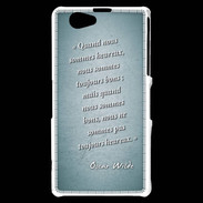 Coque Sony Xperia Z1 Compact Bons heureux Turquoise Citation Oscar Wilde
