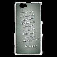 Coque Sony Xperia Z1 Compact Bons heureux Vert Citation Oscar Wilde