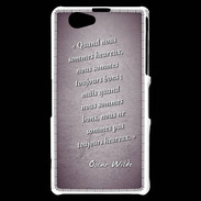 Coque Sony Xperia Z1 Compact Bons heureux Violet Citation Oscar Wilde