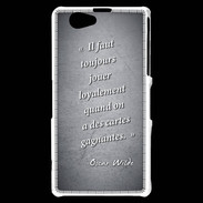 Coque Sony Xperia Z1 Compact Cartes gagnantes Noir Citation Oscar Wilde