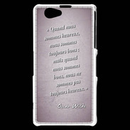 Coque Sony Xperia Z1 Compact Bons heureux Rose Citation Oscar Wilde