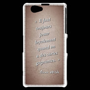 Coque Sony Xperia Z1 Compact Cartes gagnantes Rouge Citation Oscar Wilde