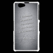 Coque Sony Xperia Z1 Compact Choix ennemis Noir Citation Oscar Wilde