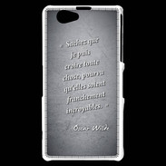 Coque Sony Xperia Z1 Compact Croire Noir Citation Oscar Wilde