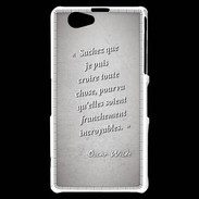 Coque Sony Xperia Z1 Compact Croire Gris Citation Oscar Wilde