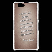 Coque Sony Xperia Z1 Compact Croire Rouge Citation Oscar Wilde
