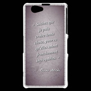 Coque Sony Xperia Z1 Compact Croire Violet Citation Oscar Wilde