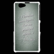 Coque Sony Xperia Z1 Compact Emotion égarée Vert Citation Oscar Wilde