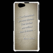 Coque Sony Xperia Z1 Compact Incertitude amour Sepia Citation Oscar Wilde