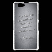 Coque Sony Xperia Z1 Compact Incertitude Noir Citation Oscar Wilde