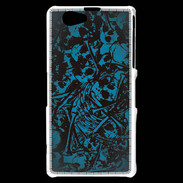 Coque Sony Xperia Z1 Compact Skull and bones Bleu