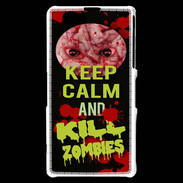 Coque Sony Xperia Z1 Compact Keep Calm and Kill Zombies Noir
