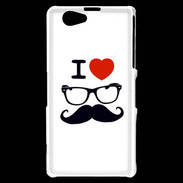 Coque Sony Xperia Z1 Compact I love Lunette Moustache