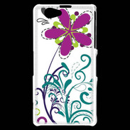 Coque Sony Xperia Z1 Compact motif floral bleu