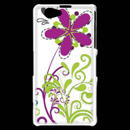 Coque Sony Xperia Z1 Compact motif floral vert
