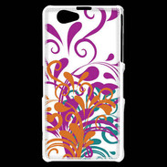 Coque Sony Xperia Z1 Compact motif floral orange