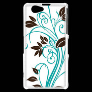 Coque Sony Xperia Z1 Compact motif floral bleu clair