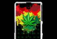 Coque Sony Xperia Z1 Compact Feuille de cannabis et cœur Rasta