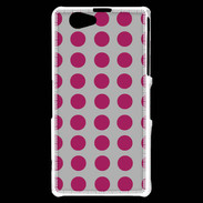 Coque Sony Xperia Z1 Compact pois gris & framboise