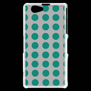 Coque Sony Xperia Z1 Compact pois gris & turquoise