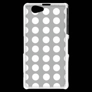 Coque Sony Xperia Z1 Compact pois gris & blanc