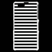 Coque Sony Xperia Z1 Compact rayures noires et blanches