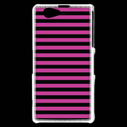 Coque Sony Xperia Z1 Compact rayures noires et roses